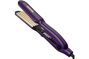 DSHOW Hair Crimper for Women - Crimping Iron with Titanium Ceramic Plates, 5 Adjustable Temps (140C-220C), Volumizing Crimper