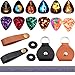 WOGOD Guitar Picks Holder Case Guitar Strap Locks and Button,Picks 20 Pack Includes Light/Medium/Heavy
