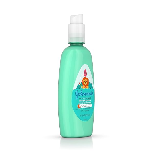 JOHNSON’S NO MORE TANGLES TODDLER & KIDS DETANGLING SPRAY TO UNLOCK KNOTS IN HAIR, HYPOALLERGENIC & PARABEN-FREE, NO MORE TEARS TEAR-FREE FORMULA FOR WET OR DRY HAIR, 10 FL. OZ