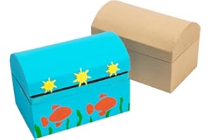 Colorations Decorate Your Own Papier-Mache Treasure Chests - Set of 12