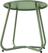 Grand patio Round Outdoor Side Table Sage Green Lightweight Garden End Table view 5