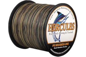 HERCULES Cost-Effective Super Strong 4 Strands Braided Fishing Line 6LB to 100LB Test for Salt-Water, 109/328 / 547/1094 Yard