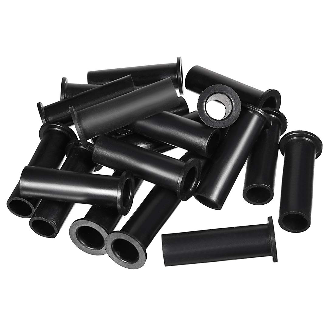 sourcingmap 20 Pcs PVC Strain Relief Cord Boot Protector Cable Sleeve Hose 49mm Long Black
