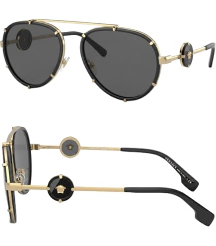 Amazon.com: Versace Kids VK 2002 10025A Gold Metal Aviator  display picture 3