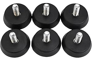 6-Pack 3/8" Exercise for Bike Foot Pads with Shock Absorption and Anti-Slip Design for Stationary Bikes on Hard Floors, Black