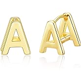SANNYRA Initial Stud Earrings for Women, 14K Gold Plated Hypoallergenic Letter Earring, Trendy Jewelry Gifts for Her