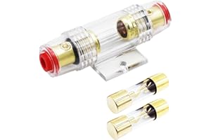 Carviya in-line AGU Fuse Holder for 4-10 Gauge AWG Wire / 6 Gauge & 8 Gauge/with Two 60A AGU Fuses for Car Audio/Alarm/Amplif