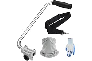 CHFORY Weed Eater Handle, Ergonomic Trimmer Grip with Shoulder Harness, Gloves and Cloth Masks, Universal Weed Eater Handle Extension Back Saver, Trimmers Handle with Bracket Clamp for Lawn Care, Yard Edging