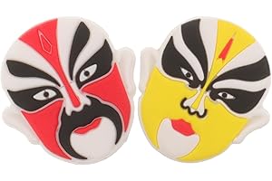 Artibetter 2pcs Silicone Tennis Dampeners Creative Peking Opera Mask Design for Arm Comfort and Enhanced