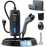 bokman Portable Level 1&amp;2 EV Charger, 16A 20ft, NEMA 6-20P/5-15 Adapter | Dual 120V/240V, Adjustable 6-16A &amp; 1-12H Delay timer, IP65, J1772 Connector, ETL Certified
