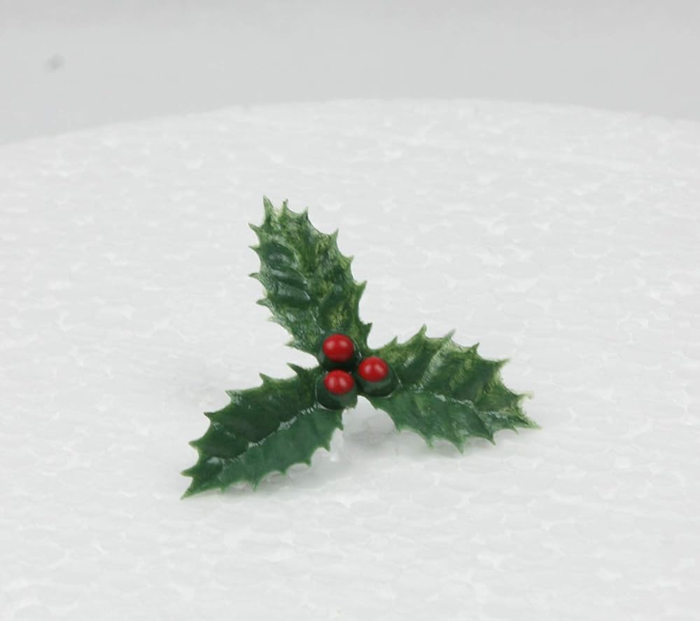 Anniversary House 10 Sprigs Holly & Berries Christmas Cake Decoration