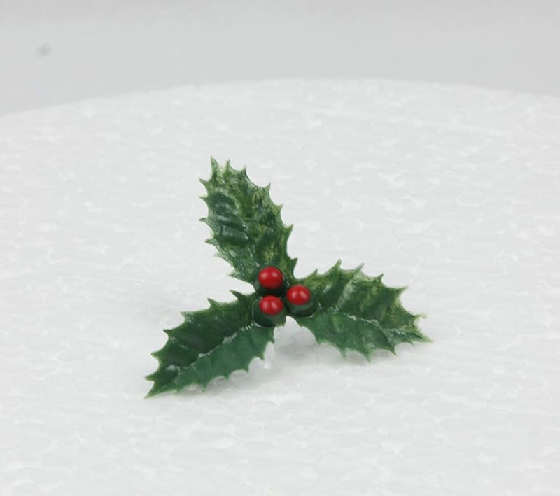Anniversary House 10 Sprigs Holly & Berries Christmas Cake Decoration