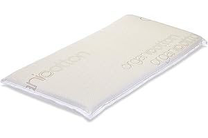 L.A. BABY LA Baby Rectangular Cradle Mattress Pad, 2" with 100% Organic Cotton Top Layer on Waterproof Cover - Made in USA