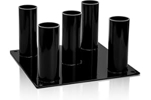 Tebery Barbell Floor Stand Holder, 5 Barbells Vertical Corner Storage Rack, Heavy Duty Home Gym Weight Organizer for Bars, Hex, Trap, Curl, Triceps Bars