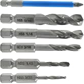 vibedor Stubby Drill Bit Set 5 Pack HSS M2 | Quick Change Hex Shank, For Tight Spaces, Metal or Wood
