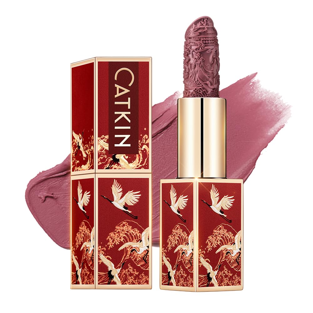 CATKIN Plum Lipstick, Semi-Matte,Long Lasting, High Impact, Moisturizing Formula, enriched with Avocado Oil and Vitamin E, 3.2g — image 1