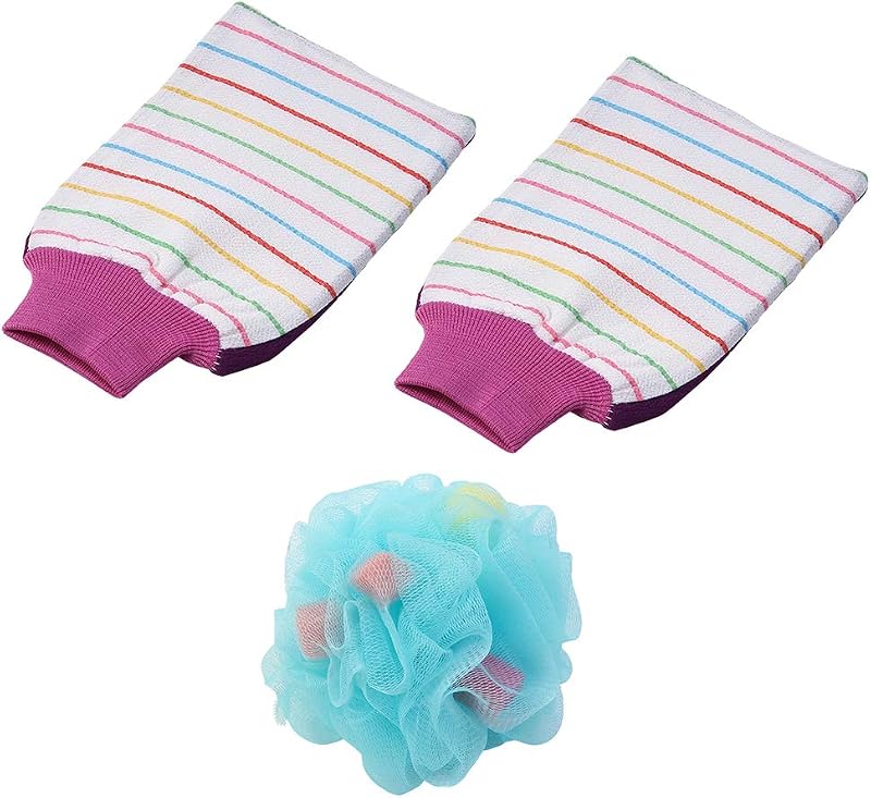 Omenluck Loofah Scrubber Shower Towel Bath Ball Set Men Women Bathing
