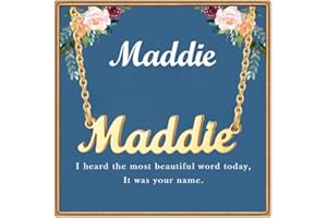 Ldurian Valentine's Day Gift Custom Name Necklace, Personalized Name Plate Pendant Necklace Pre Gifts, Charm Necklaces Jewelry for Birthday Anniversary