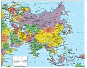 Amazon.com: Asia Wall Map GeoPolitical Edition by ...