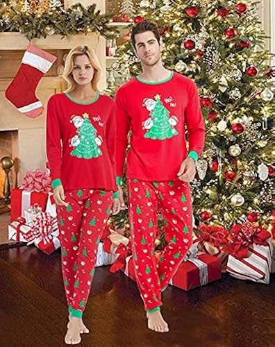 Matching Family Pajamas Christmas Tree PJs Mum and Me Santa Claus