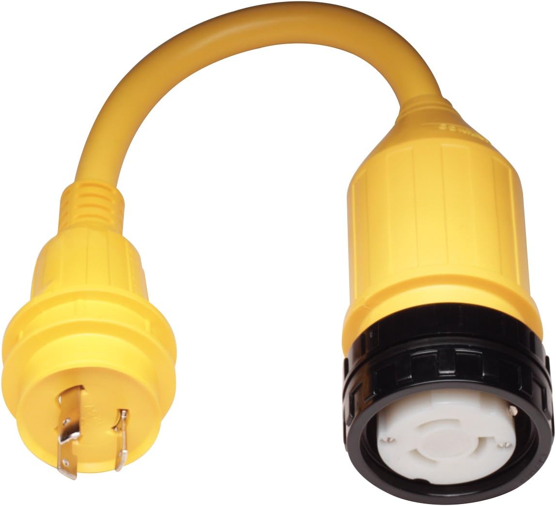Marinco Marine Electrical Shore Power Pigtail Adapter, Yellow : Boating Shore Power Adapters : Sports & Outdoors