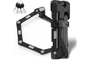 OKG Folding Bike Lock - 3ft Heavy Duty Foldable Bicycle Lock - High Security Grade, Hardened Steel - Anti-Theft, Anti-Cut, Anti-Pry, with Mount Bracket Kit- for E-Bike, Moped (4 Keys, Black)