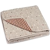 Parker Baby Muslin Blanket | 100% Soft Cotton Toddler Quilt & Baby Muslin Swaddle | Gender Neutral Design 47" x 47" Blanket