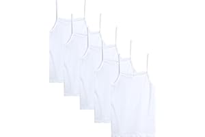 dELiA*s Girls Camisole - 5 Pack 100% Cotton Soft and Breathable Cami Tank Top Girls Undershirts (Sizes: 2T-14)