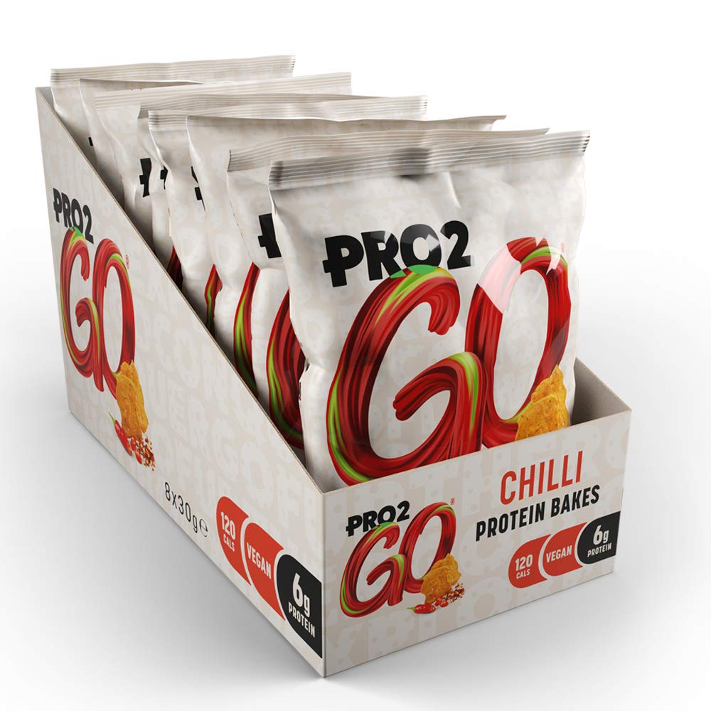 PRO 2GO High Protein Bakes Box, Chilli Flavour, 8 x 30 g Packs