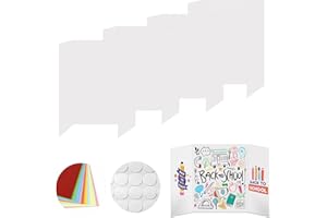 FWIPIYO 4 Pcs Small WhiteTrifold Poster Board 21.2x13.8 inches Lightweight Fold Presentation Board,Science Fair Display Boards,as Well as Offices,Poster Board with Double Sided Tapes and Cardboard