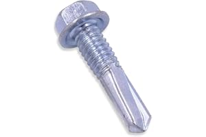 U-TURN FASTENERS, INC U-Turn Fasteners Self Tapping Screws - #12-24 x 7/8" Hex Washer Head Self-Drilling Tek Screw Zinc Plated Steel for Attaches Sheet Metal Steel or Steel to Metal | (Pack of 50)