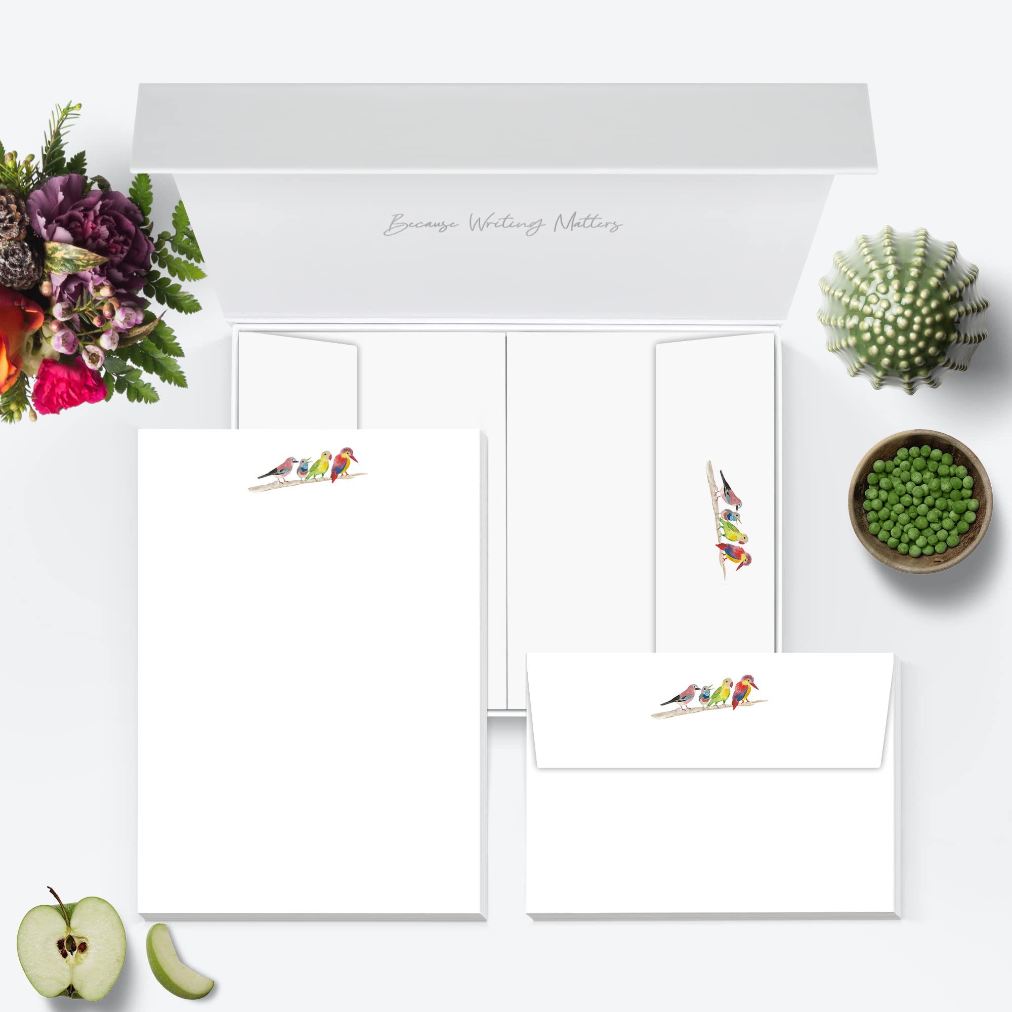 Me Loovely Birds Letter Writing Paper and Envelopes Set A5 Size Papers Stationery Supplies for Writing Invitations Correspondence & Christmas Gifts (Multipack of 20)
