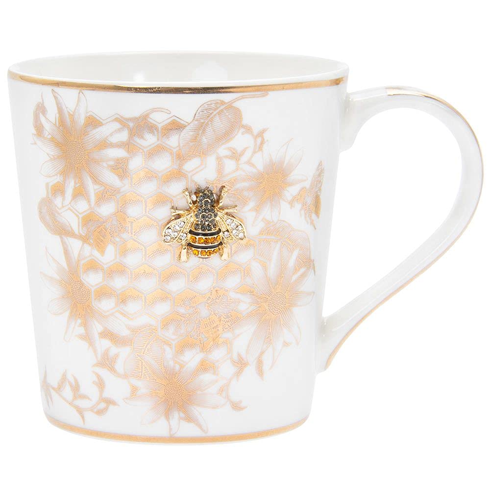Lesser & Pavey Honeycomb Bees Mug | Ceramic Coffee Mugs for Home or Work | Premium Design Mugs for All Occasions | Lovely Mugs for Tea, Coffee & Hot Drinks