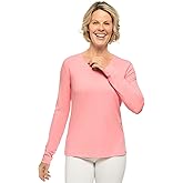 Women's V-Neck Long Sleeve T-Shirt - UPF 50+ Sun Protection - Morada