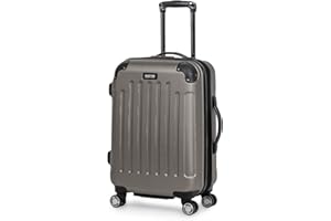 Kenneth Cole REACTION Renegade Luggage Expandable 8-Wheel Spinner Lightweight Hardside Suitcase, Silver, 20-Inch Carry On