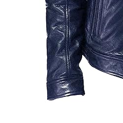 SWJGLITTR Men Slim Fit Motorcyle Leather Jacket