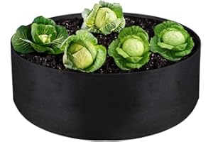 IWNTWY 15 Gallon Large Grow Bag, Heavy Duty Fabric Round Raised Garden Bed Planter Pots for Planting Herb Flower Vegetable Potato Plants (24" D x 8" H, Black)