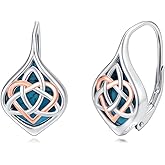 Dorunmo Sea Turtle/Lotus/Celtic Knot Earings 925 Sterling Silver Moonstone Leverback Earrings Jewelry Gifts for Women Mom