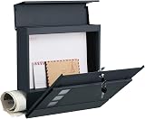 SONGMICS Modern Mailbox Lockable Wall-Mounted Anthracite Grey GMB052G01 view 4