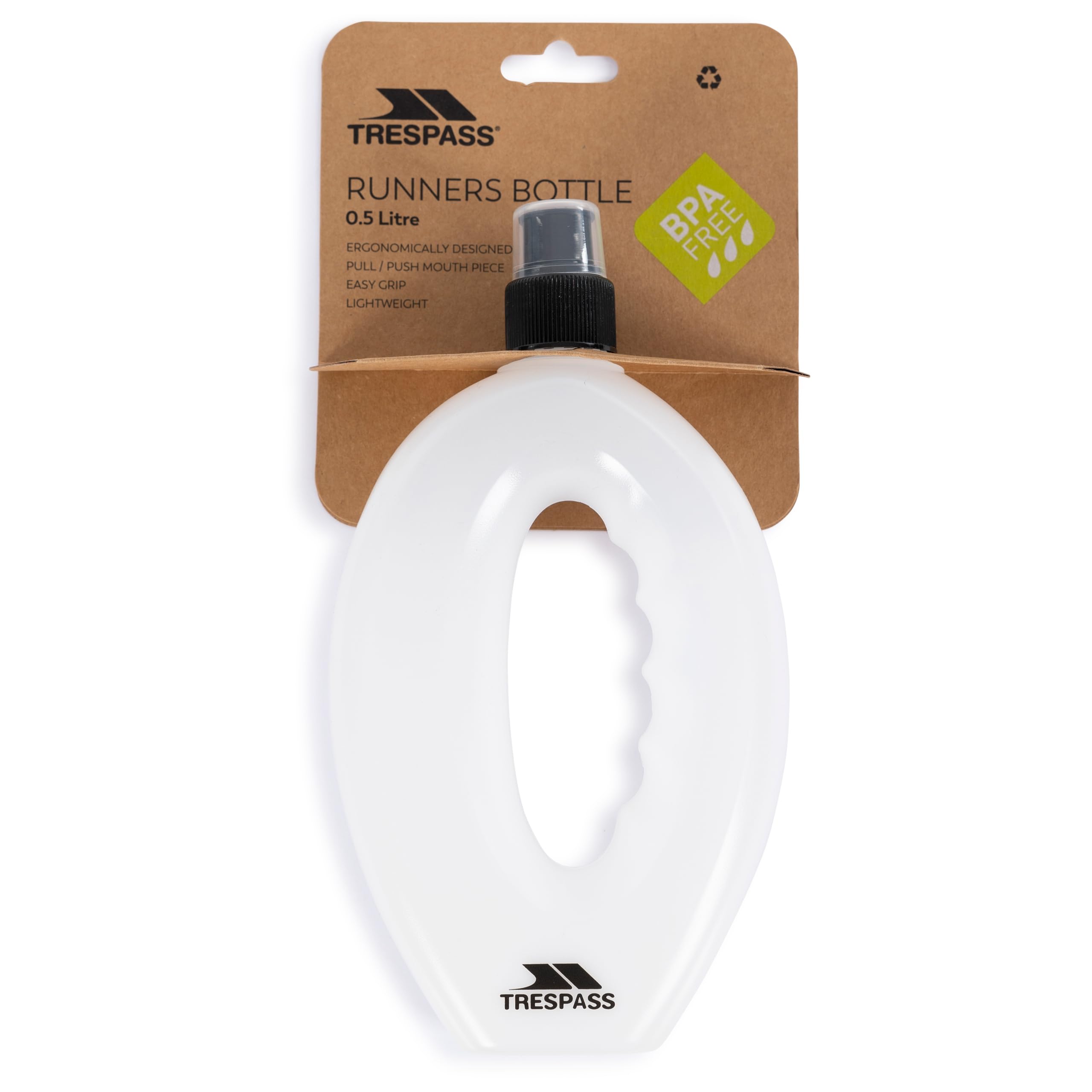 Trespass Unisex Sports Water Bottle Sprint - Handheld Running Gym Bottle, Easy Grip, Sports Cap Lid, Lightweight Plastic, Adventure Accessory, for Runners and Gym