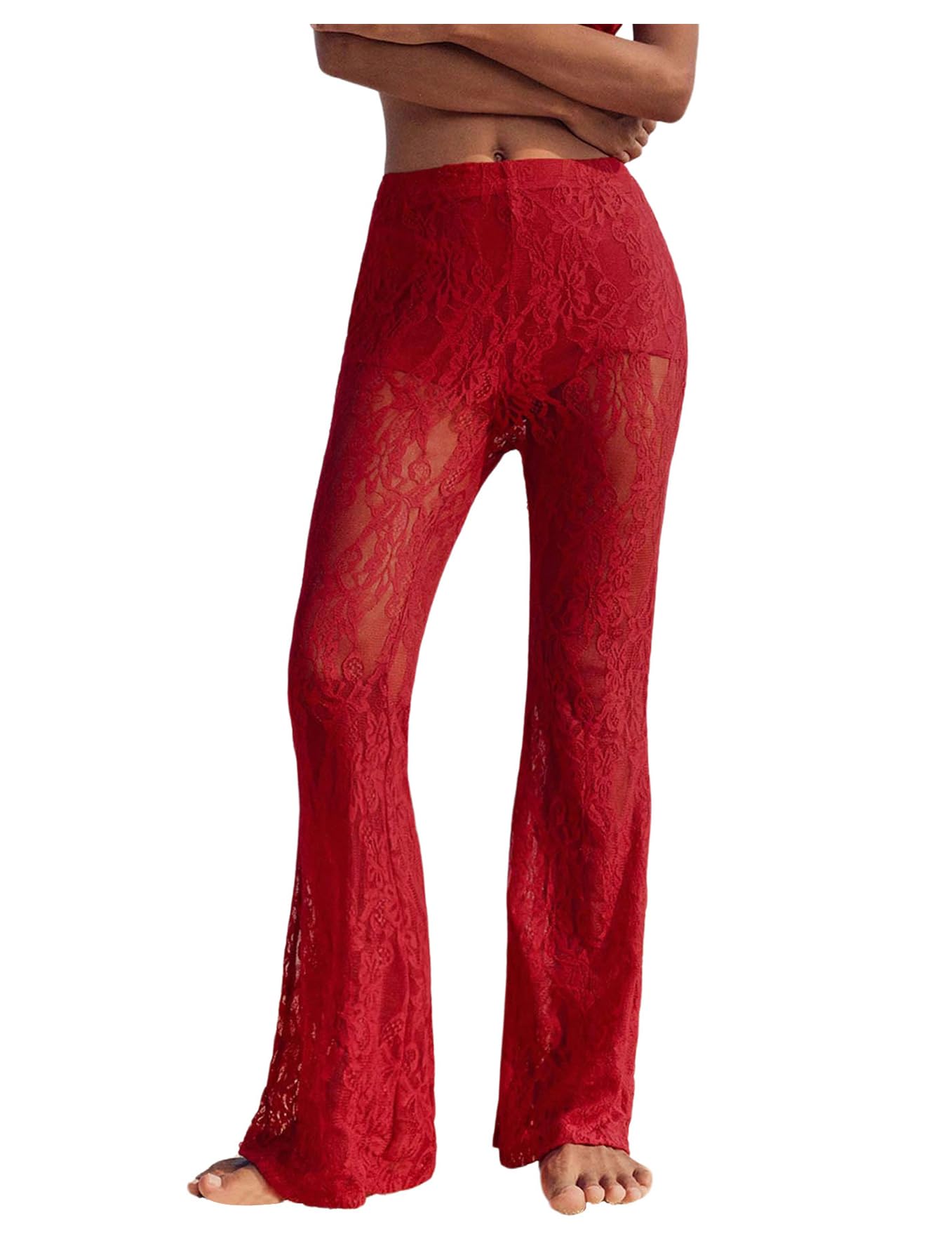 RoseSeek Crochet Lace Cover Up Pants image 2