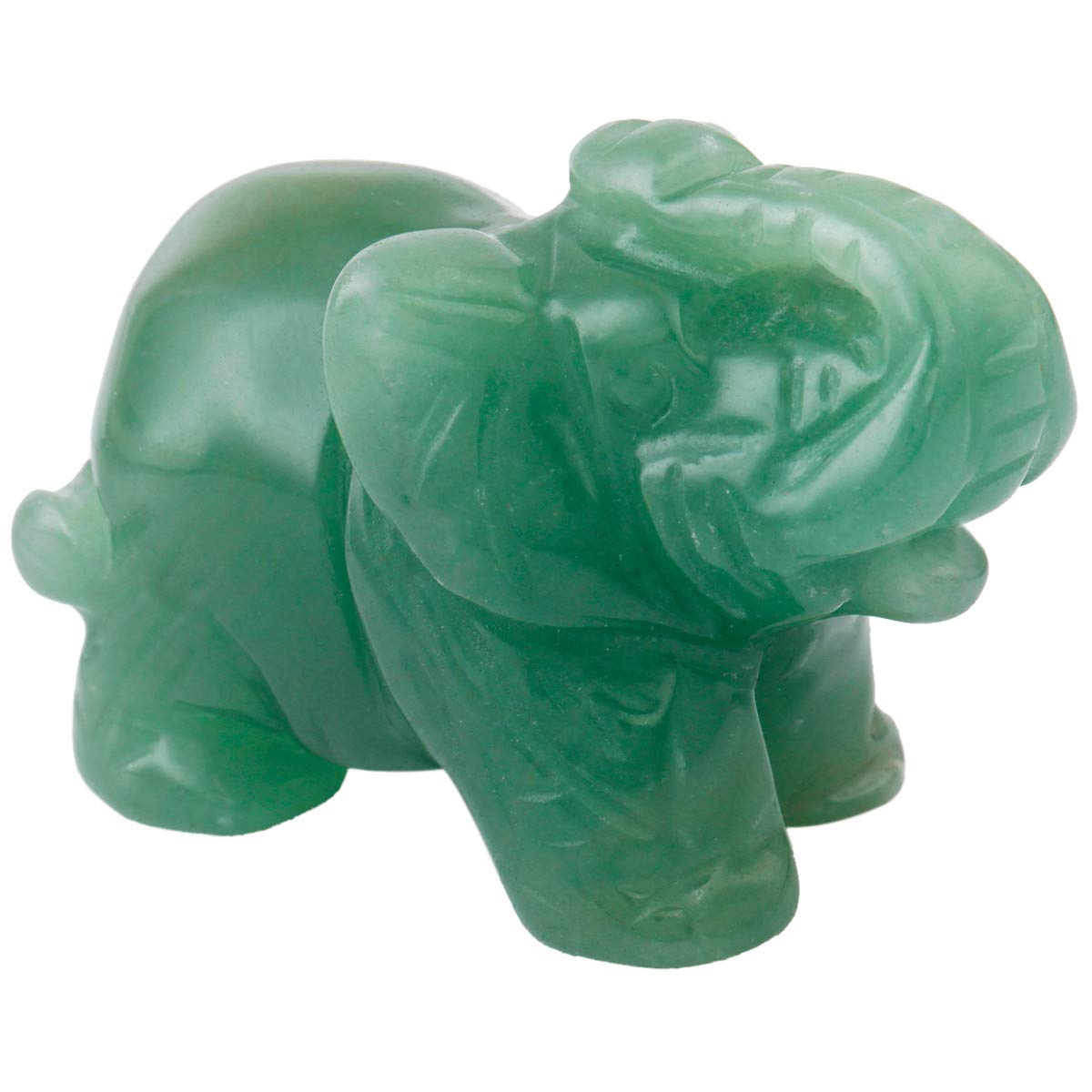 Nupuyai Green Aventurine Carved Crystal Animal Elephant Statue Figurine, Good Luck Gift Energy Healing Mini Crystal Ornament for Home Office Decor