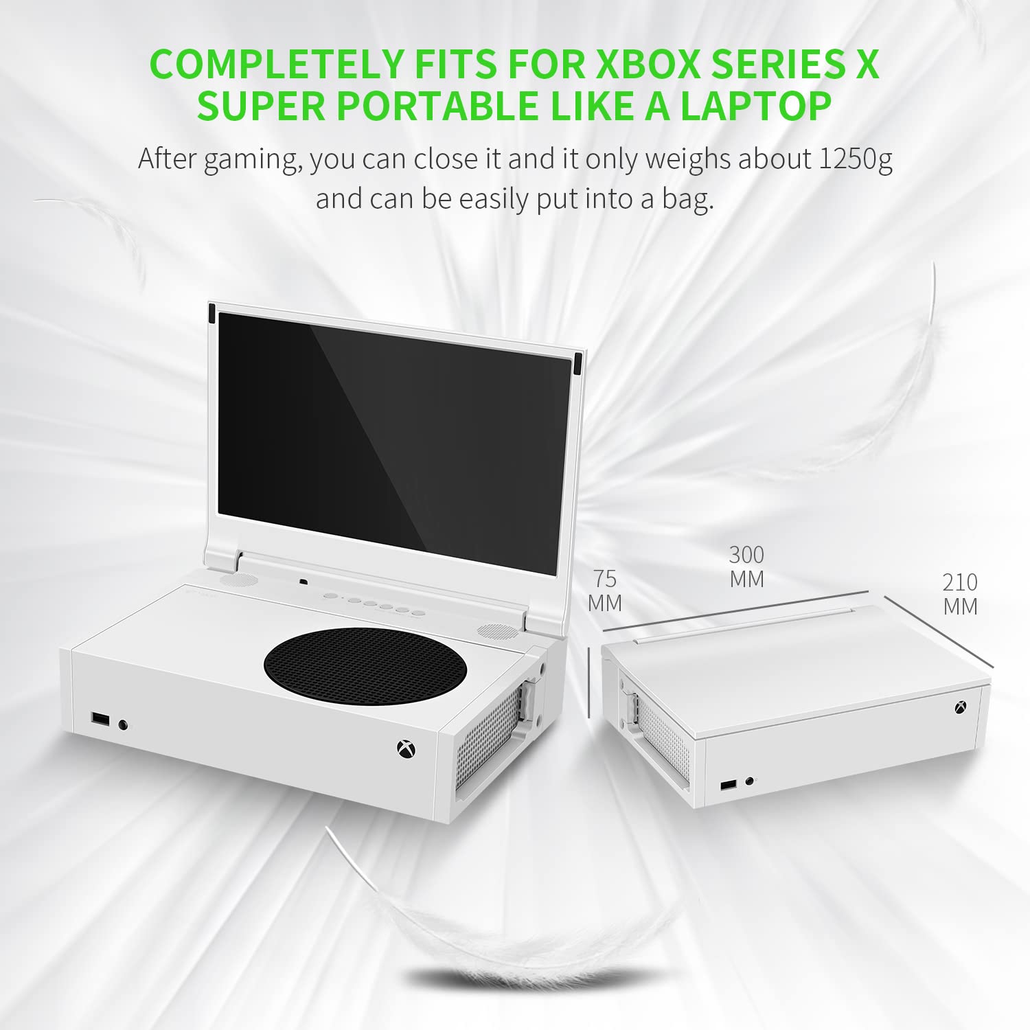 G-STORY 12.5‘’ Portable Monitor for Xbox Series S, 1080P Portable Gaming Monitor IPS Screen for Xbox Series S（not Included） with Two HDMI, HDR, Freesync, Game Mode, Travel Display