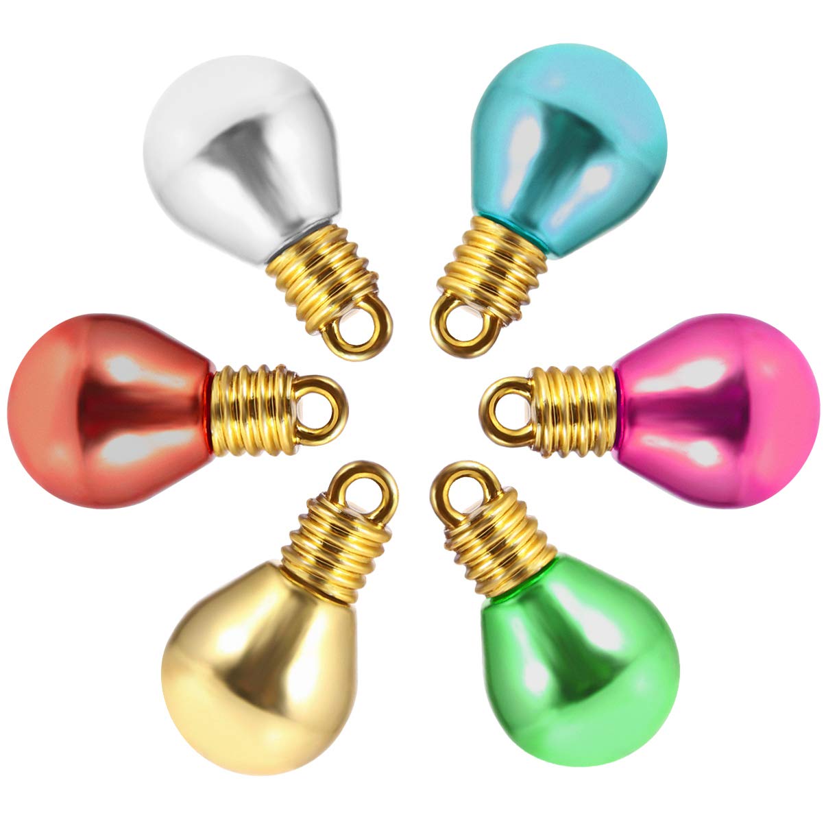 EXCEART 100pcs Christmas Plastic Bulb Beads Mini Round Shatterproof Ball Colorful Light Bulb Beads Decorative Tree Ornaments for Parties DIY Craft Projects