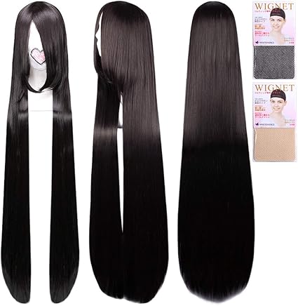 Amazon Com Caseeden Super Super Long Black Black Hair Black White