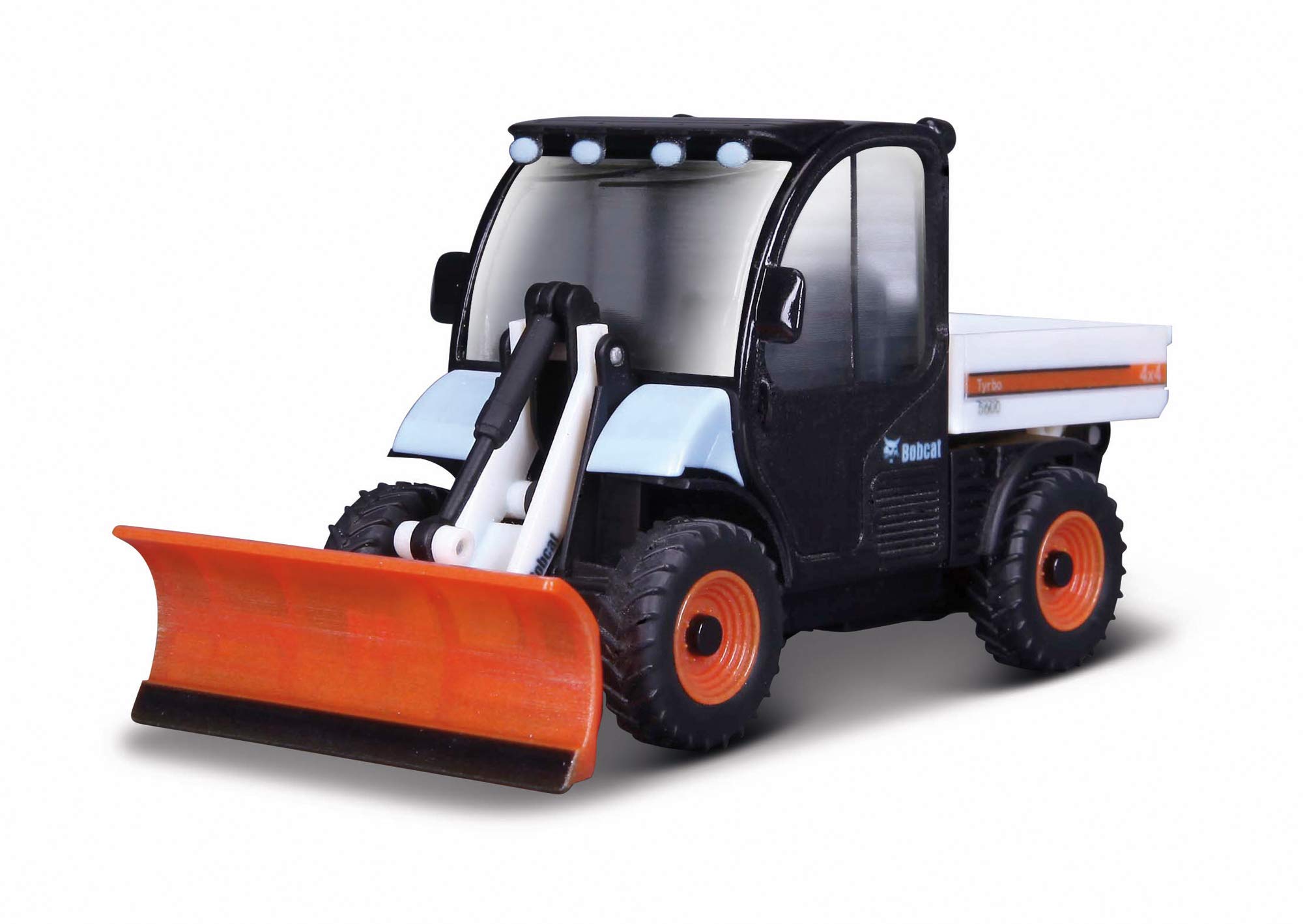 Bburago Die-Cast BOBCAT TOOLCAT with Working SNOW PLOW - Replica Collectible Model Toy - 1:50 Scale