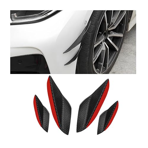 4 PCS Car Front Bumper Lip Splitter, Fin Canards Body Spoiler Kit, Self
