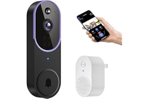 ByteBlaz 1080p Wireless Video Doorbell Camera, Smart AI Human Detection, Battery Powered, Two Way Talk, Live View, Night Vision, 2.4G WiFi Only, Cloud Storage, Indoor Outdoor Surveillance