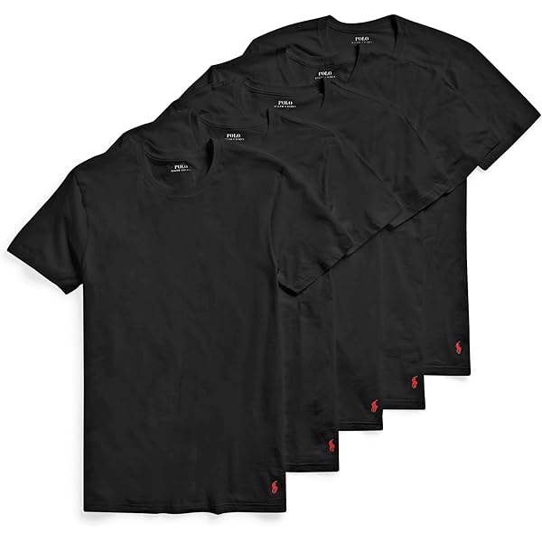 POLO RALPH LAUREN 5 Pack Slim Fit Crews Polo Black/Rl2000