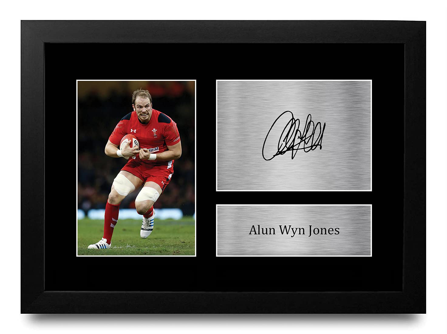 HWC Trading FR A4 Alun Wyn Jones Wales Gifts Printed Signed Autograph Picture for Rugby Union Fans - A4 Framed
